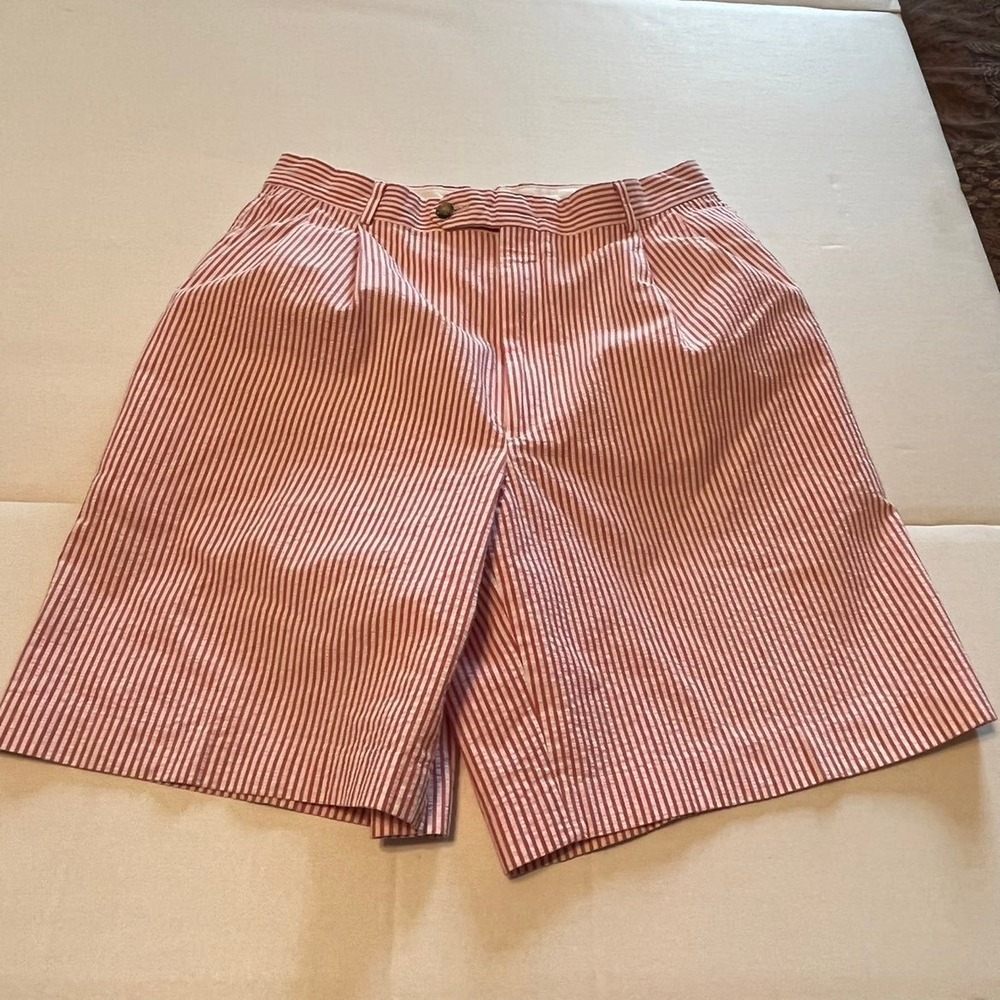 Berle Shorts men's waist 35" but measure to a 30" - 31" red seersucker‎